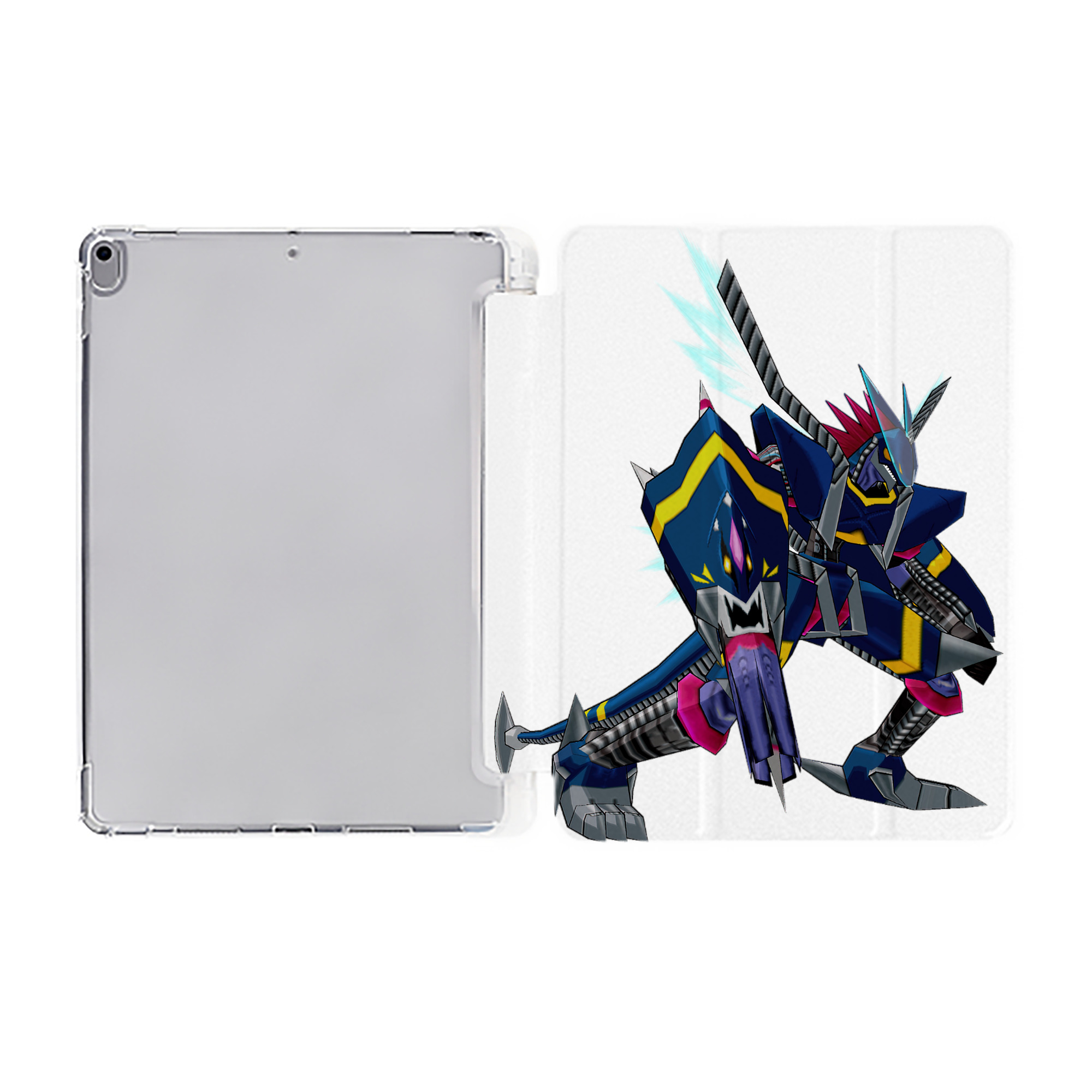 （画像用） Digimon デジタルモンスター/デジモン IPad ケース ペン収納付き 三つ折りスタンド PUレザー×シリコン 対応機種9.5/10.5/10.9インチ